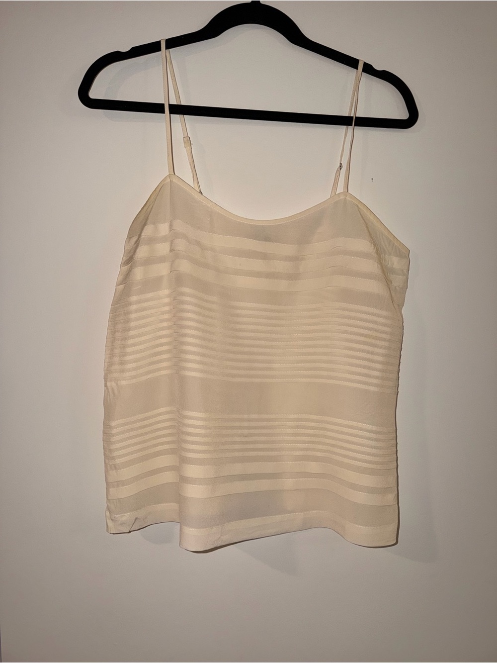 Silk Joie Cream Striped Sheer-Panel Camisole